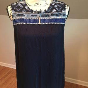 Pretty navy blue embroidered top